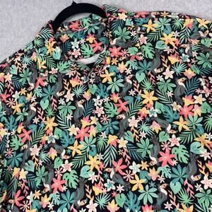 Chubbies Mens M The Bloomerang Performance Polo Shirt Floral All Over Print